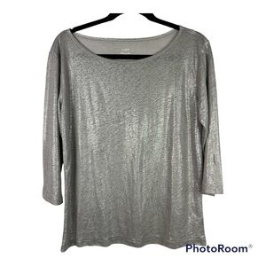 J. Crew Shimmery Linen Crew Neck Top Sz S - NWT